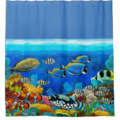 熱帯魚海海デザインシャワーカーテン シャワーカーテン (正面)
