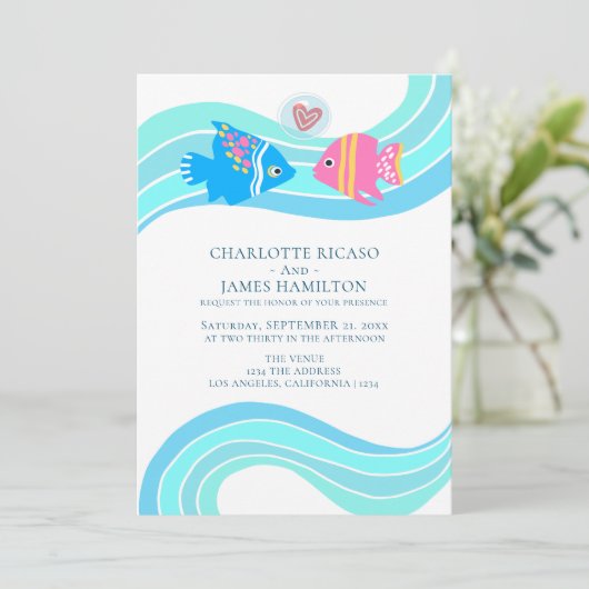 熱帯魚結婚夫婦 招待状 (スタンド正面)