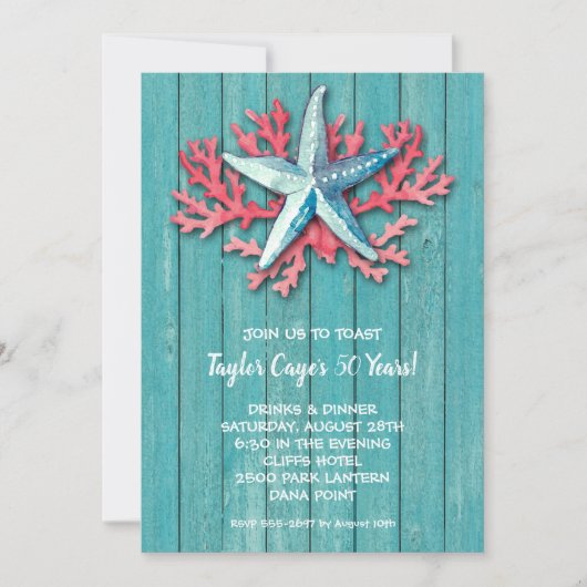 熱帯魚誕生日招待状 (正面)