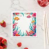 熱帯魚鮮やかサンゴ海 | カラフル海 スタンダードカクテルナプキン (インサイチュ)