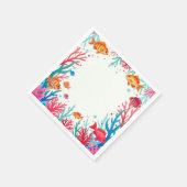 熱帯魚鮮やかサンゴ海 | カラフル海 スタンダードカクテルナプキン (角)
