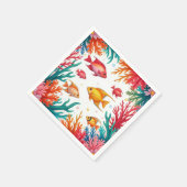 熱帯魚鮮やかサンゴ海 | カラフル海 スタンダードカクテルナプキン (角)