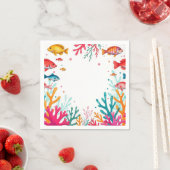 熱帯魚鮮やかサンゴ海 | カラフル海 スタンダードカクテルナプキン (インサイチュ)