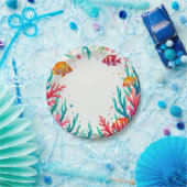 熱帯魚鮮やかサンゴ海 | カラフル海 ペーパープレート (パーティー)