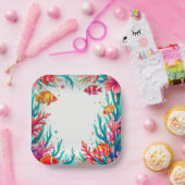 熱帯魚鮮やかサンゴ海 | カラフル海 ペーパープレート (パーティー)