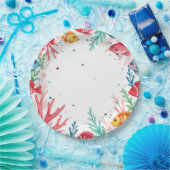 熱帯魚鮮やかサンゴ海 | カラフル海 ペーパープレート (パーティー)