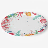 熱帯魚鮮やかサンゴ海 | カラフル海 ペーパープレート (アングル)