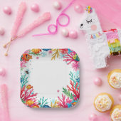 熱帯魚鮮やかサンゴ海 | カラフル海 ペーパープレート (パーティー)