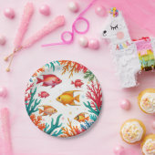 熱帯魚鮮やかサンゴ海 | カラフル海 ペーパープレート (パーティー)