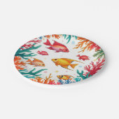 熱帯魚鮮やかサンゴ海 | カラフル海 ペーパープレート (アングル)