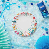 熱帯魚鮮やかサンゴ海 | カラフル海 ペーパープレート (パーティー)