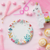 熱帯魚鮮やかサンゴ海 | カラフル海 ペーパープレート (パーティー)