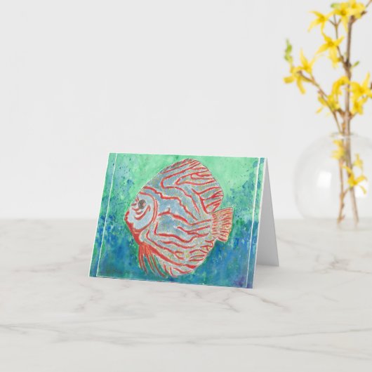 熱帯魚 カード (黄色い花)