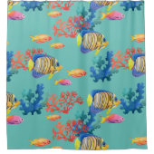 熱帯魚&サンゴ シャワーカーテン (正面)