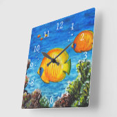 熱帯魚 スクエア壁時計 (傾斜)