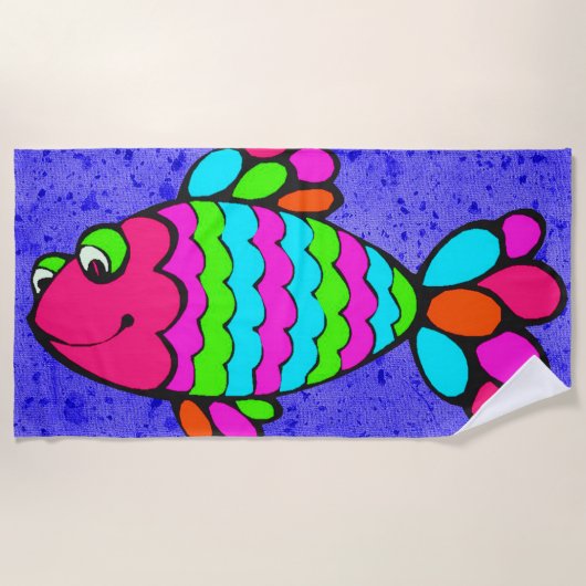 熱帯魚 ビーチタオル (正面)