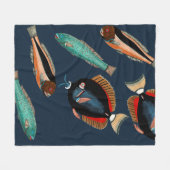 熱帯魚 フリースブランケット (正面(横))