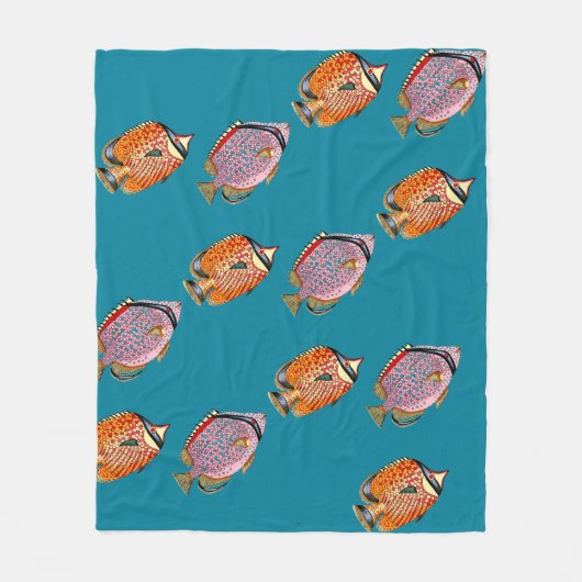 熱帯魚 フリースブランケット (正面)
