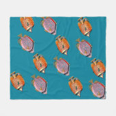 熱帯魚 フリースブランケット (正面(横))