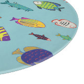 熱帯魚、ヴィンテージ線パターン カッティングボード (角)