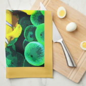 熱帯魚（黄色） キッチンタオル (四つ折り)
