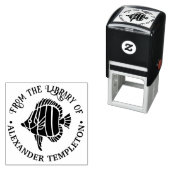 熱帯魚＃3b 図書館の本の名前 セルフインキングスタンプ (インサイチュ)