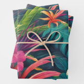 熱帯鮮やかの植物と花 ラッピングペーパーシート (インサイチュ)