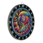 熱帯鮮やかオウムデザイン付きダーツボード ダーツボード (正面左)