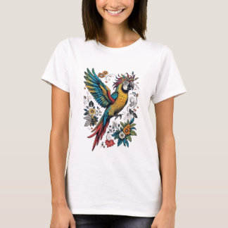 熱帯鮮やかオウム Tシャツ