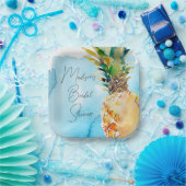熱帯鮮やかパイナップルブライダルシャワーパーティー ペーパープレート (パーティー)