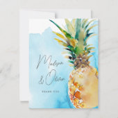 熱帯鮮やかパイナップル水結婚色 サンキューカード (正面)