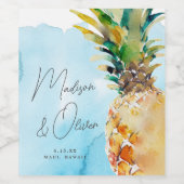 熱帯鮮やかパイナップル水結婚色 ワインラベル (シングルラベル)