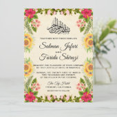 熱帯鮮やかフローライスラム結婚式招待状 招待状 (スタンド正面)