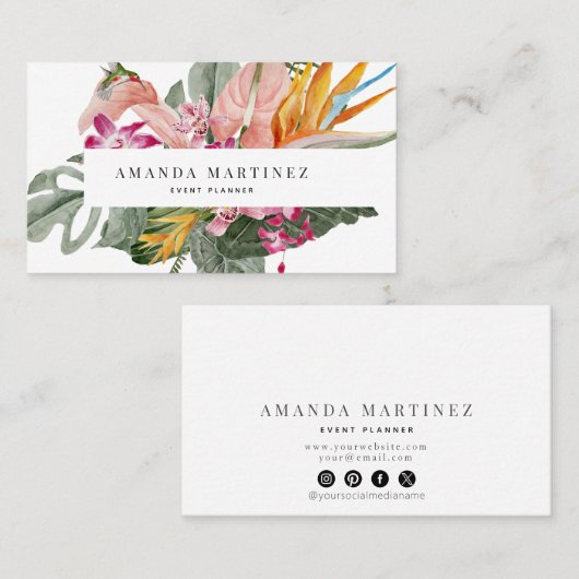 熱帯鮮やかフローラソーシャルメディア 名刺 (正面/裏面)