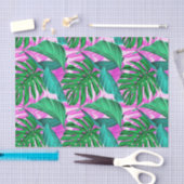 熱帯鮮やかモンステラ葉エキゾチックパターン  薄葉紙 (クラフト)