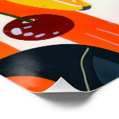 熱帯鮮やか果実模様イラストレーション ポスター (コーナー)