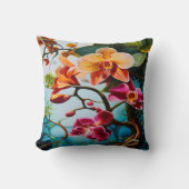 熱帯鮮やか楽園に咲く蘭 クッション (正面)