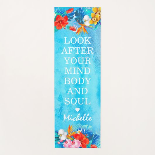 熱帯鮮やか海感動的引用文 | 名前 ヨガマット (正面)