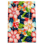 熱帯鮮やか花柄 ミディアムペーパーバッグ (裏面)