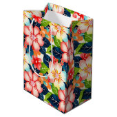熱帯鮮やか花柄 ミディアムペーパーバッグ (裏面アングル)