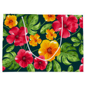 熱帯鮮やか花柄 ラージペーパーバッグ (裏面)