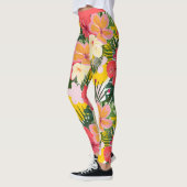 熱帯鮮やか花柄 レギンス (左)