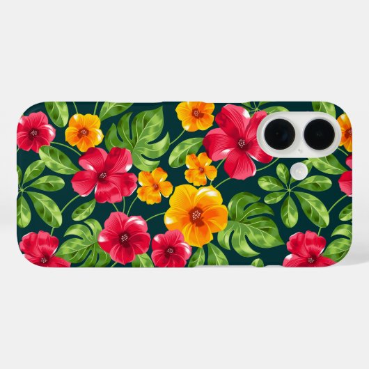 熱帯鮮やか花柄 Case-Mate iPhoneケース (裏面 (横))