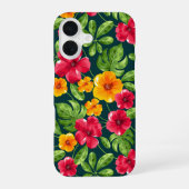 熱帯鮮やか花柄 iPhone 16ケース (裏面)