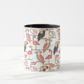 熱帯鳥が付いているモダンなパターン マグカップ (中央)
