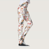 熱帯鳥が付いているモダンなパターン レギンス (右)