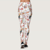 熱帯鳥が付いているモダンなパターン レギンス (裏面)