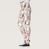 熱帯鳥が付いているモダンなパターン レギンス (左)