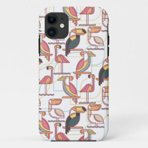 熱帯鳥が付いているモダンなパターン iPhone 11 ケース