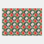 熱帯鳥と植物トリオ ラッピングペーパーシート (正面3)